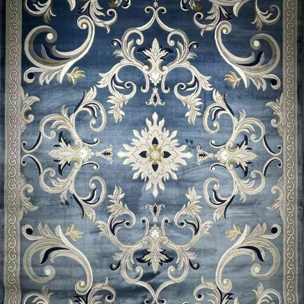 سجاد تركي نقش فرنسي بارون 60641A سماوي مقاس 80*150