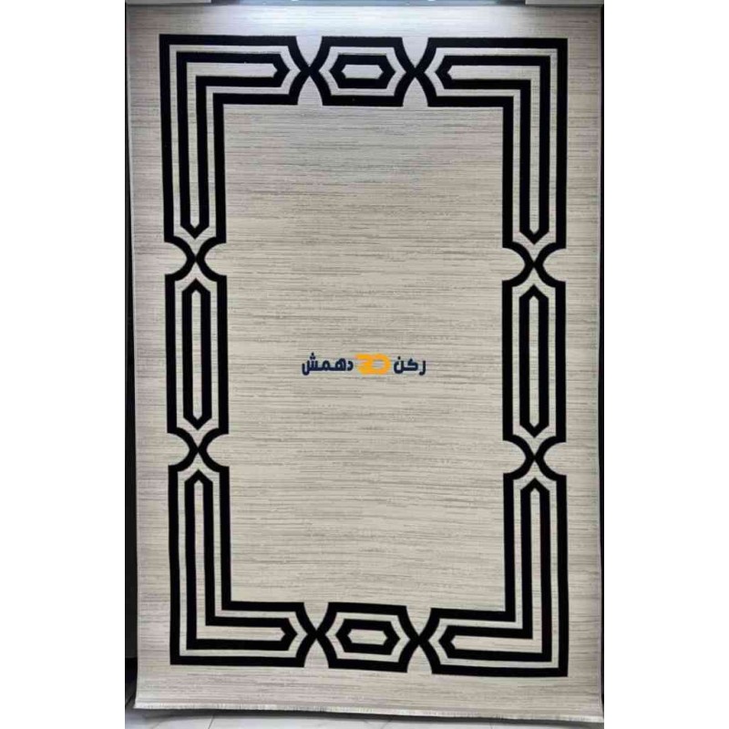 Turkish rug with a modern frame Bella black size 50*80
