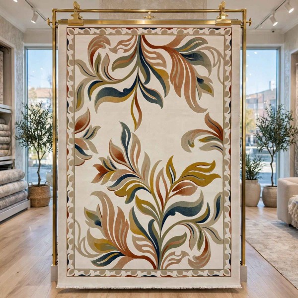 سجاد كازابلانكا تركي نقش كوري 43632A كريم مولتي - مقاس 50*80 سم دعاسة وطاية