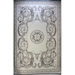 سجاد القصور تركي كراون نقش فرنسي تركي 41170A كريم اسود مقاس 80*150