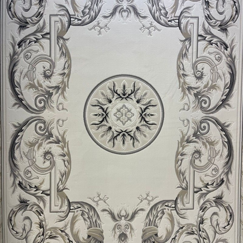 سجاد القصور تركي كراون نقش فرنسي تركي 41170A كريم اسود مقاس 150*220