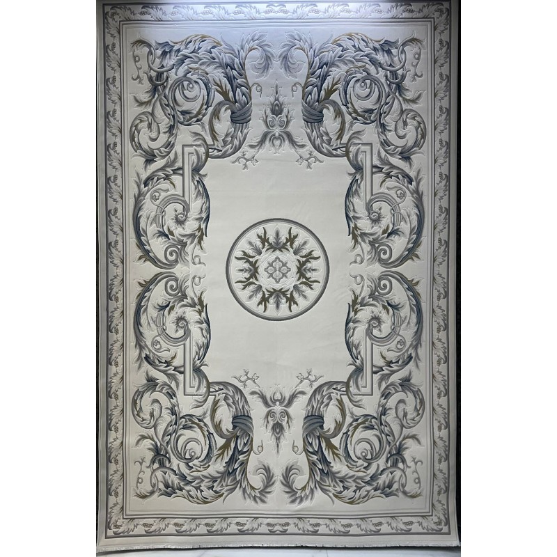 Turkish Crown Palace Carpets French Turkish Pattern 41170A cream blue Size 400*500