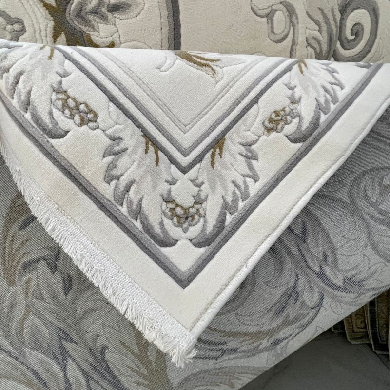 Turkish Crown Palace Carpets French Turkish Pattern 41170A cream blue Size 400*500