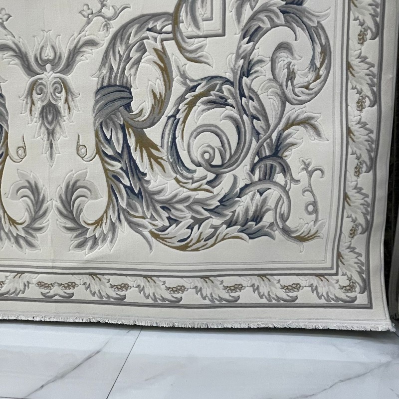 Turkish Crown Palace Carpets French Turkish Pattern 41170A cream blue Size 400*500
