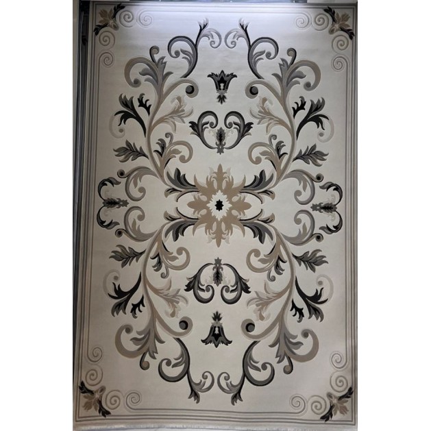سجاد تركي ايفل 41180A كريم اسود مقاس 100*300