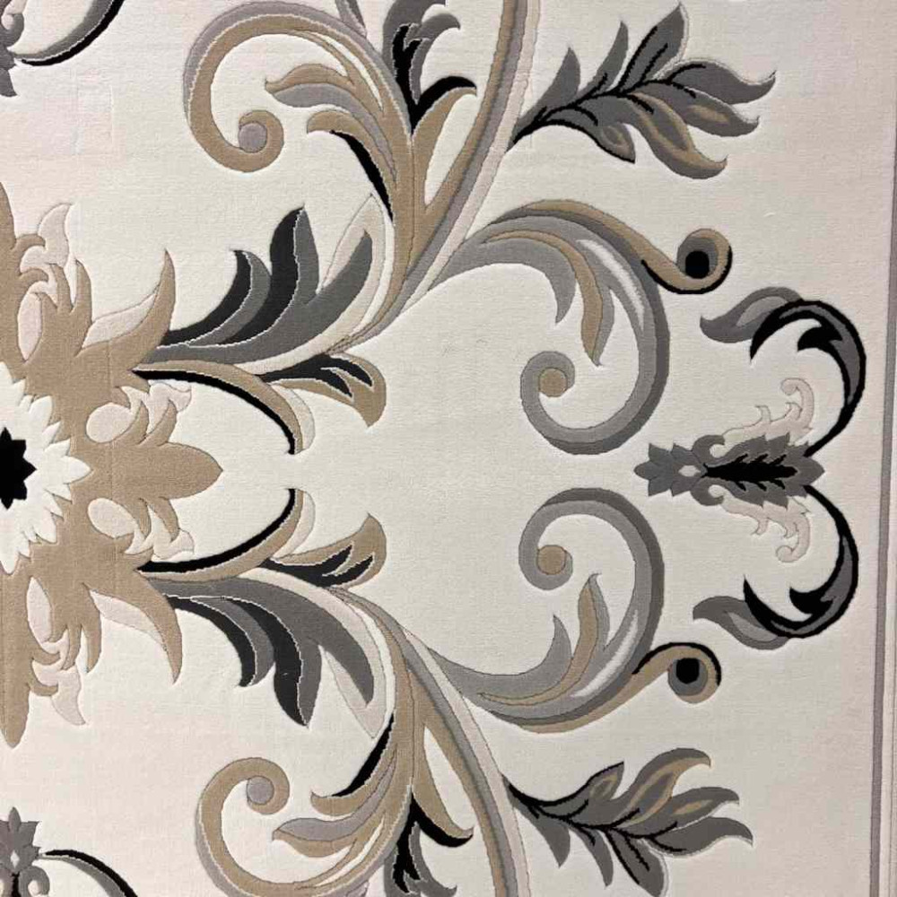 سجاد تركي ايفل 41180A كريم اسود مقاس 50*80