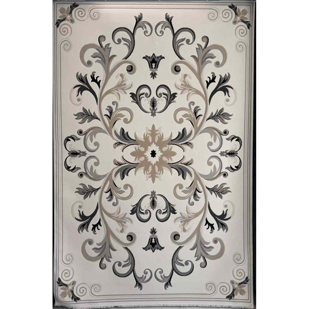 سجاد تركي ايفل 41180A كريم اسود مقاس 50*80