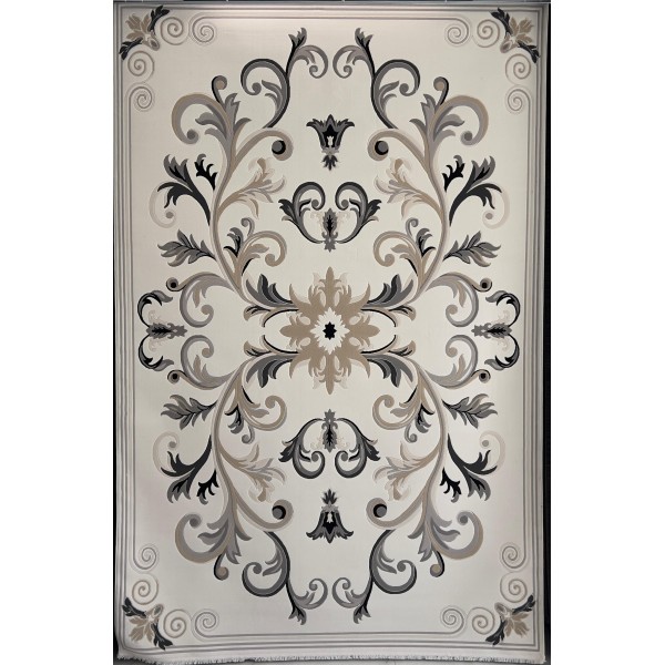 سجاد تركي ايفل 41180A كريم اسود مقاس 50*80