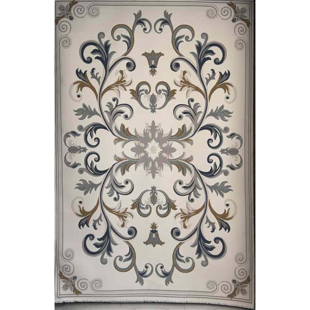 سجاد تركي ايفل 41180A كريم سماوي مقاس 400*600