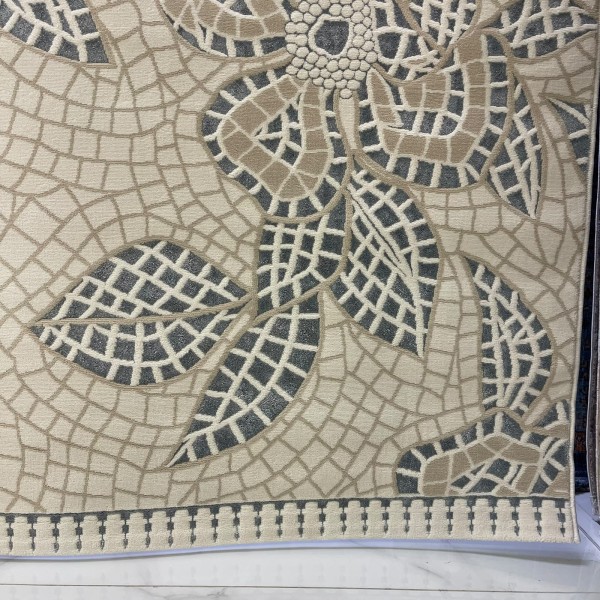 سجاد مودرن تركي فلاورد N0691A سماوي مقاس 150*220
