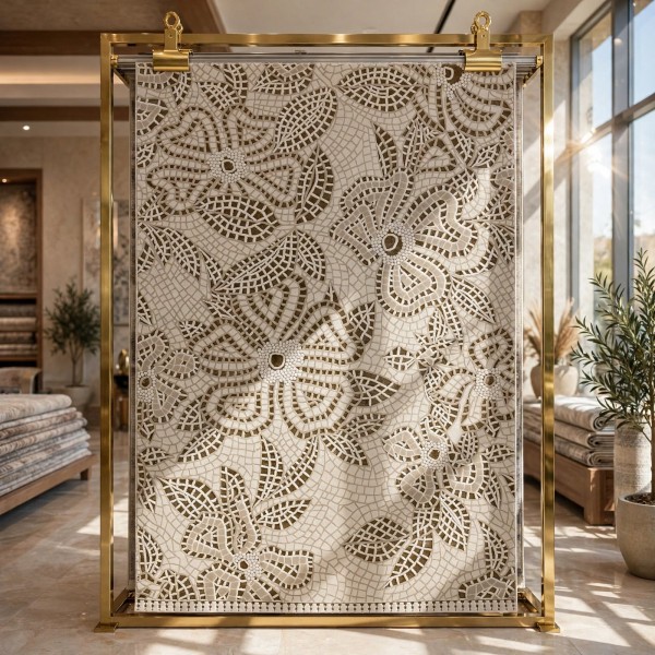 سجاد مودرن تركي فلاورد N0691A ذهبي مقاس 100*200