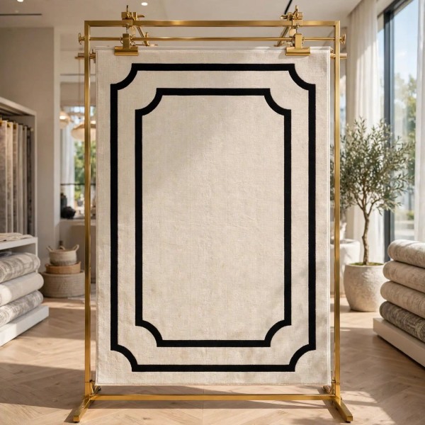 Turkish rug frame F493A cream black size 150*220