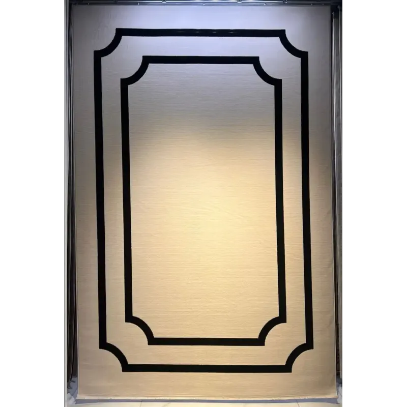 سجاد تركي اطار برواز فريم F493A كريم اسود مقاس 150*220