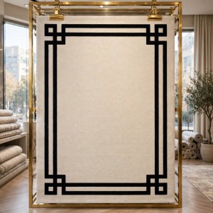 Turkish rug frame F494A cream black size 100*200