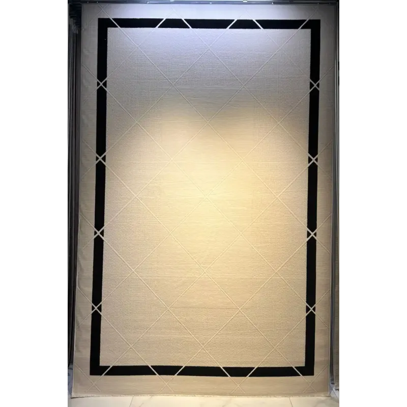 سجاد تركي اطار برواز فريم F495A كريم اسود مقاس 250*350