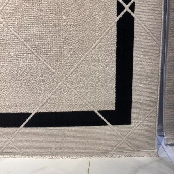 Turkish rug frame F495A cream black size 250*350