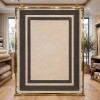 سجاد تركي اطار برواز فريم F498A كريم اسود مقاس 150*220