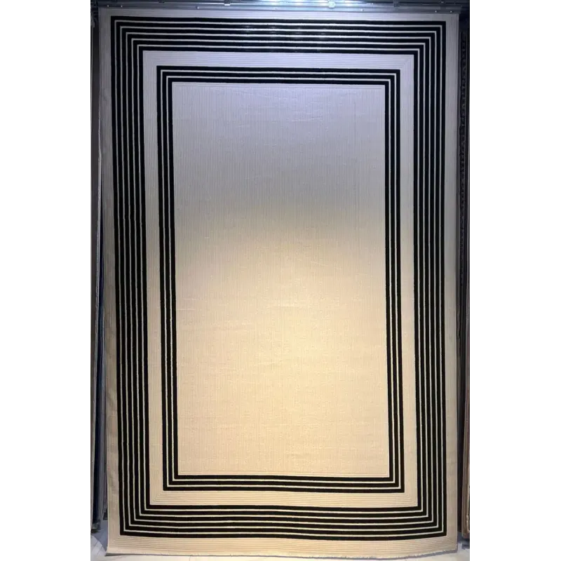 سجاد تركي اطار برواز فريم F498A كريم اسود مقاس 100*300