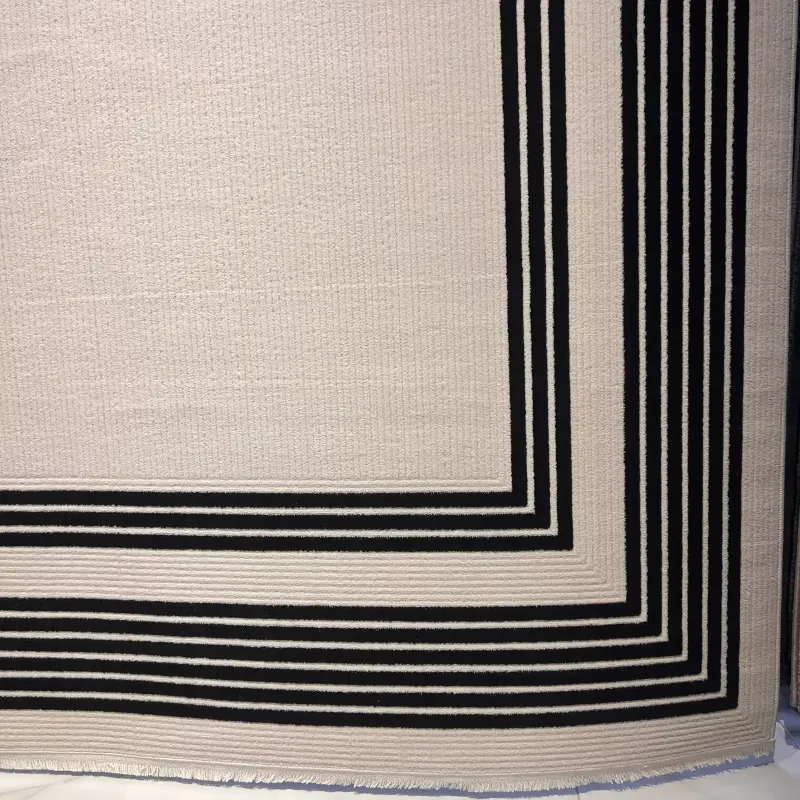 سجاد تركي اطار برواز فريم F498A كريم اسود مقاس 100*300