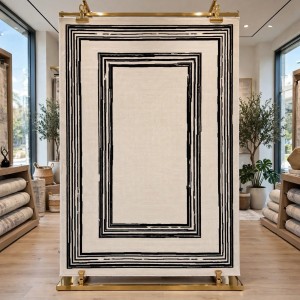 سجاد تركي اطار برواز فريم F499A كريم اسود مقاس 300*400