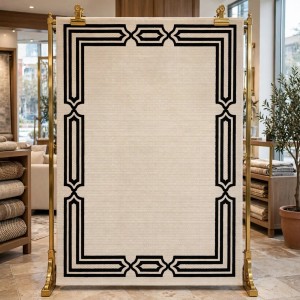 Turkish rug frame F604A cream black size 100*200