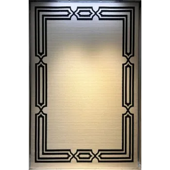 سجاد تركي اطار برواز فريم F604A كريم اسود مقاس 80*150