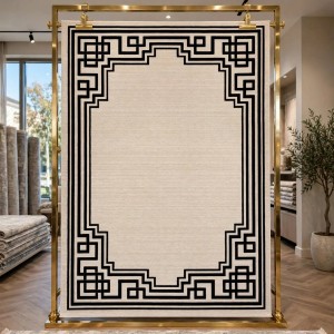 سجاد تركي اطار برواز فريم F605A كريم اسود مقاس 300*400