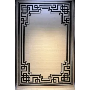 سجاد تركي اطار برواز فريم F605A كريم اسود مقاس 200*300