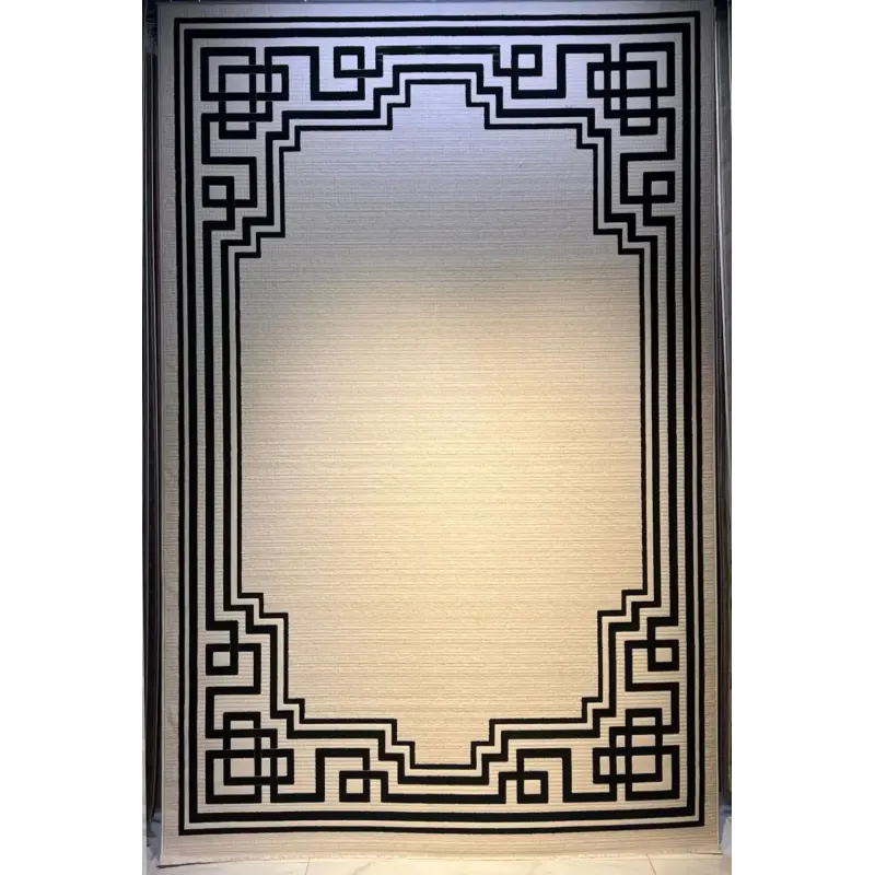 سجاد تركي اطار برواز فريم F605A كريم اسود مقاس 80*150