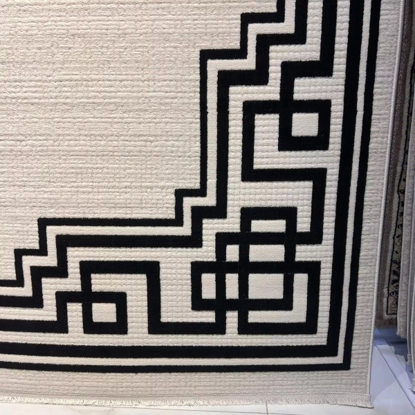 سجاد تركي اطار برواز فريم F605A كريم اسود مقاس 300*400