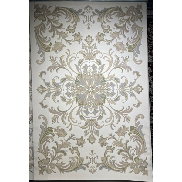 Turkish French palace rug 9002A sky green size 100x300