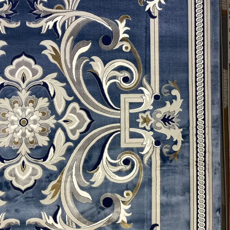 Turkish Geneva rug French pattern 42111A blue size 100x300