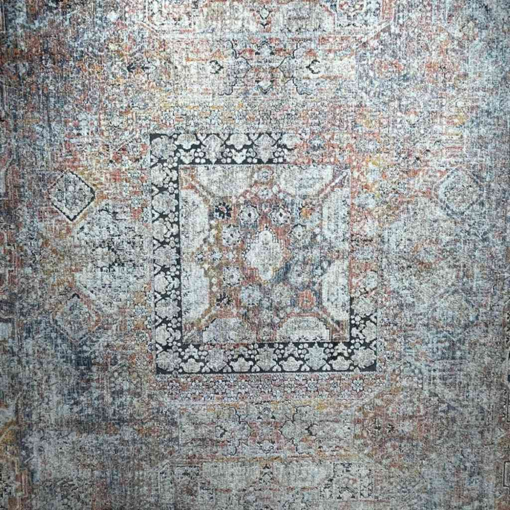 سجاد تركي هانوفر B595B رصاصي فاتح مولتي روز مقاس 80*150