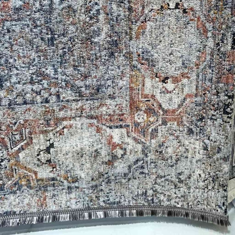 سجاد تركي هانوفر B595B رصاصي فاتح مولتي روز مقاس 100*200