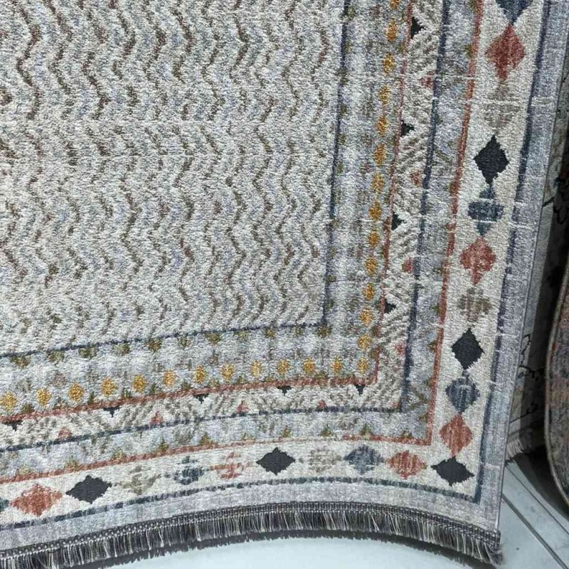 سجاد تركي هانوفر KC04A بيج مولتي روز مقاس 100*200