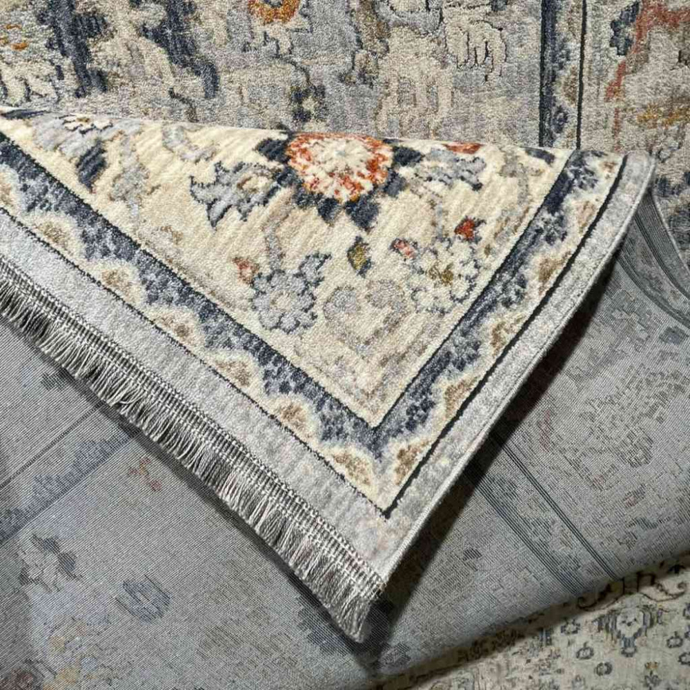 سجاد تركي هانوفر KC01A رصاصي فاتح مولتي روز مقاس 80*150