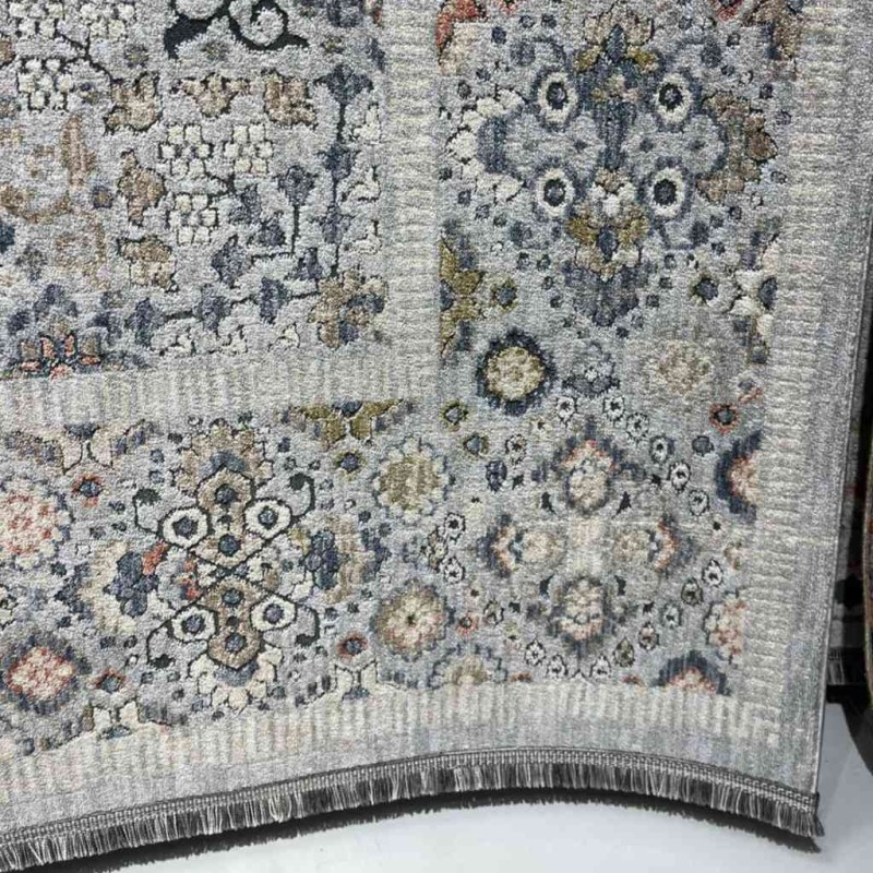 Turkish rugs Hanover KC17A Light Gray Multi Rose Size 80*150