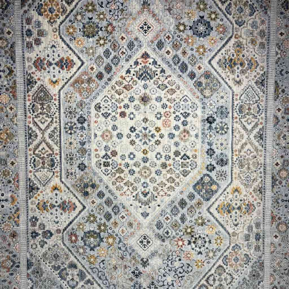 سجاد تركي هانوفر KC17A رصاصي فاتح مولتي روز مقاس 80*150