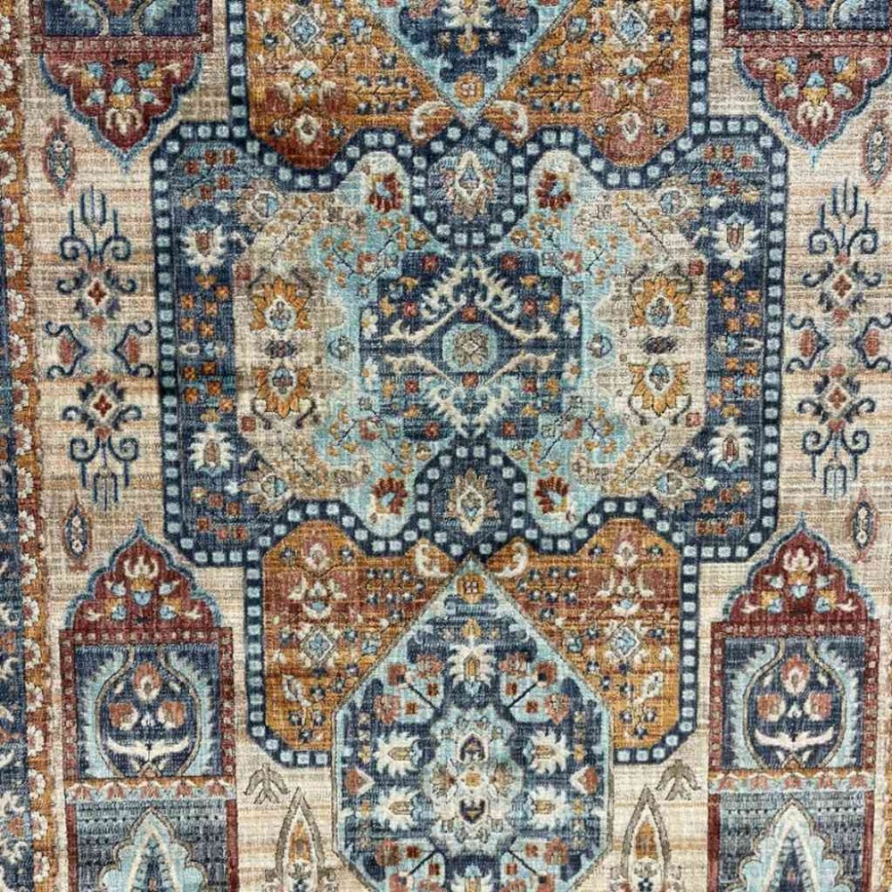 سجاد تركي هانوفر KM69A ازرق غامق كريم مقاس 300*400