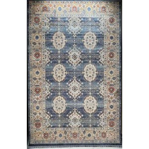 سجاد تركي هانوفر KM69A ازرق غامق كريم مقاس 200*300