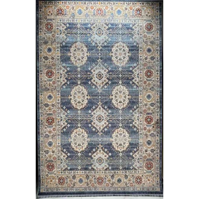 سجاد تركي هانوفر KM69A ازرق غامق كريم مقاس 120*170