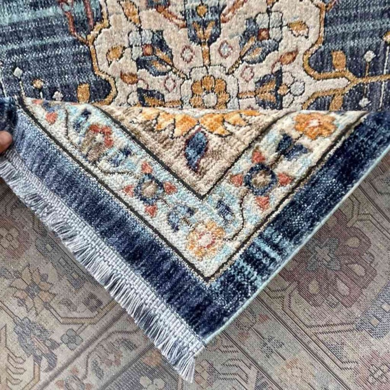 Turkish rugs Hanover KM69A dark blue cream size 200*300