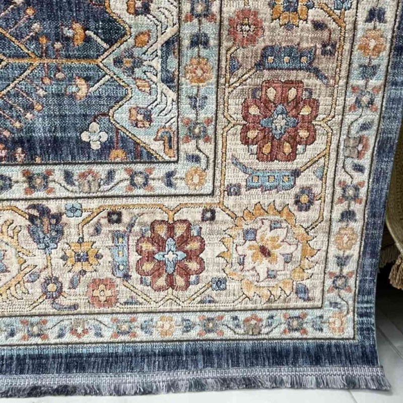 Turkish rugs Hanover KM69A dark blue cream size 200*300