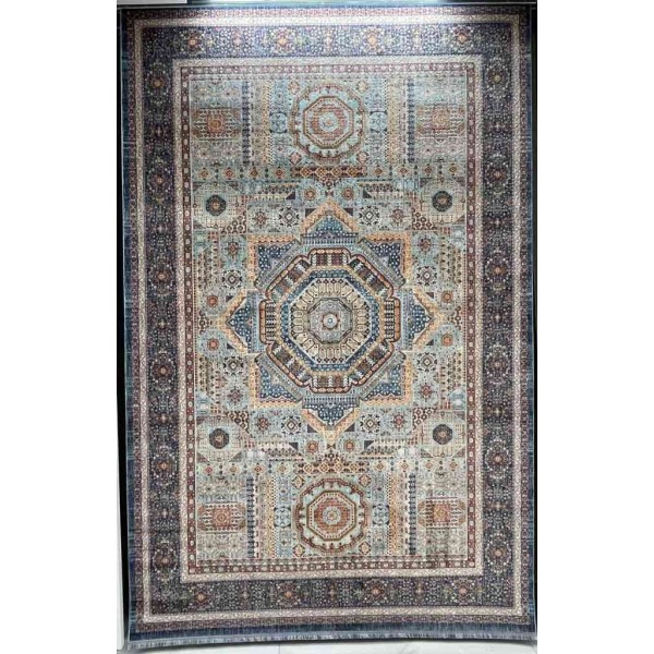 Turkish rugs Hanover KM80A TURQUOISE Dark BLUE Size 150*220