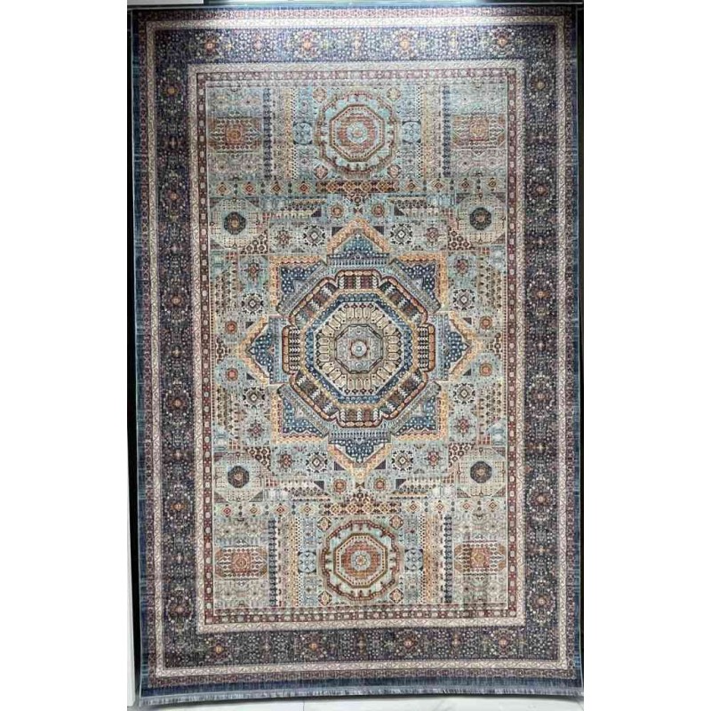 Turkish rugs Hanover KM80A TURQUOISE Dark BLUE Size 80*150