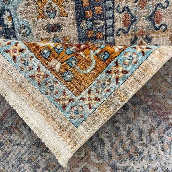 سجاد تركي هانوفر KM89A كريم تركواز مقاس 250*350