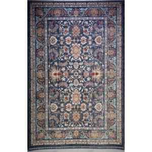 Turkish rugs Hanover KM79A Dark blue cream Size 150*220