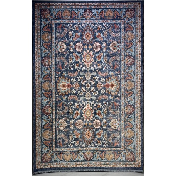 سجاد تركي هانوفر KM79A سماوي غامق كريم مقاس 150*220
