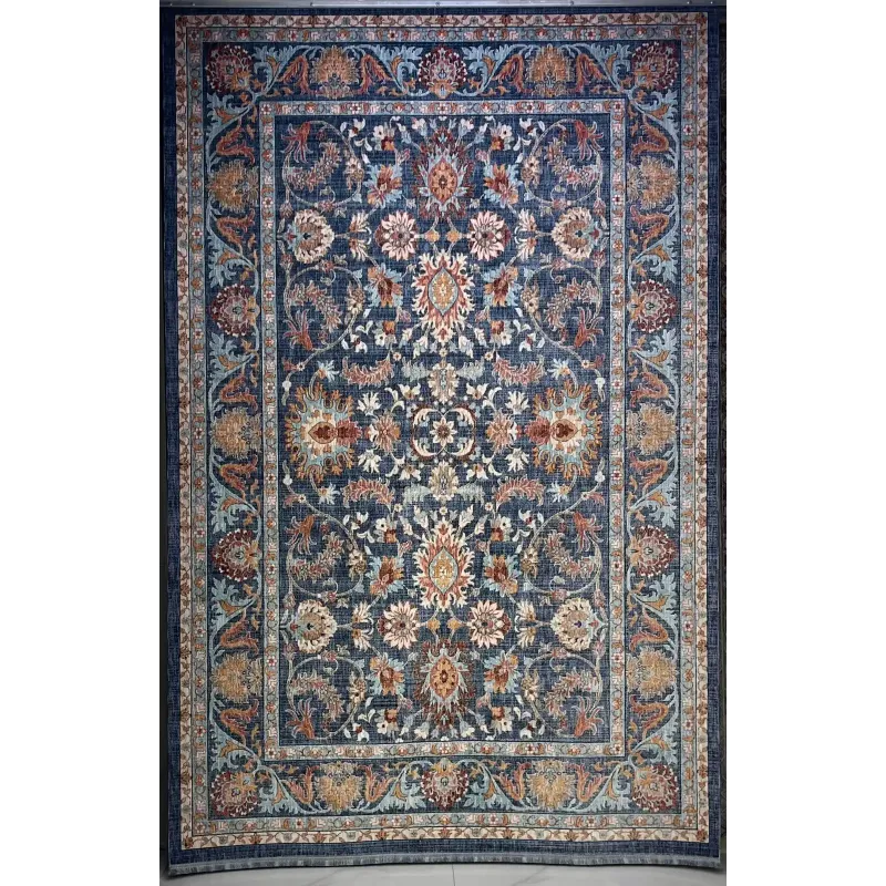 Turkish rugs Hanover KM79A Dark blue cream Size 150*220
