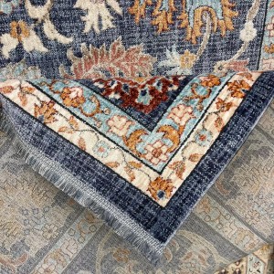 Turkish rugs Hanover KM79A Dark blue cream Size 150*220